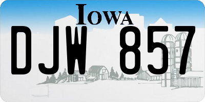 IA license plate DJW857