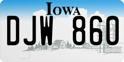 IA license plate DJW860