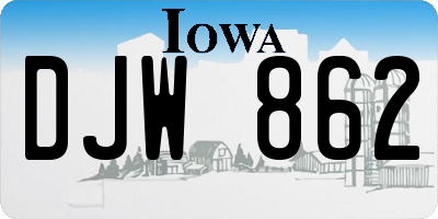 IA license plate DJW862