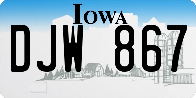 IA license plate DJW867