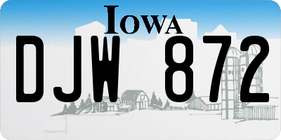 IA license plate DJW872