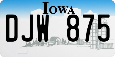 IA license plate DJW875
