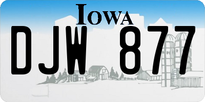 IA license plate DJW877