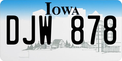 IA license plate DJW878