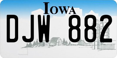 IA license plate DJW882