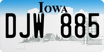 IA license plate DJW885