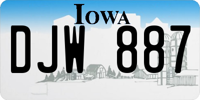 IA license plate DJW887