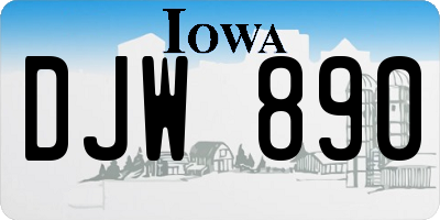 IA license plate DJW890