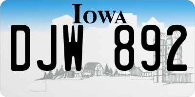 IA license plate DJW892