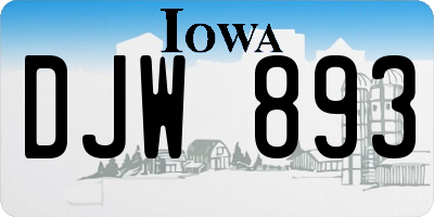 IA license plate DJW893