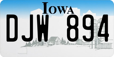IA license plate DJW894