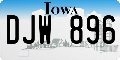 IA license plate DJW896