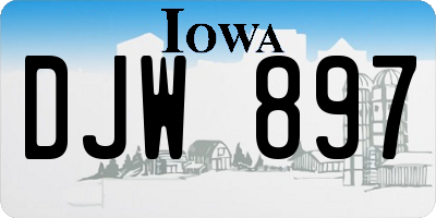 IA license plate DJW897