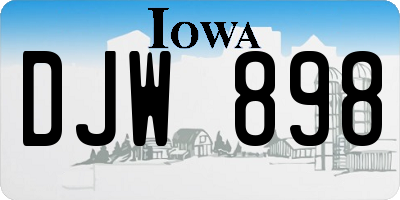 IA license plate DJW898