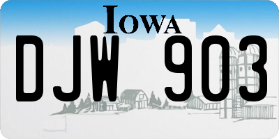 IA license plate DJW903