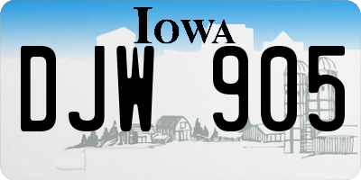 IA license plate DJW905