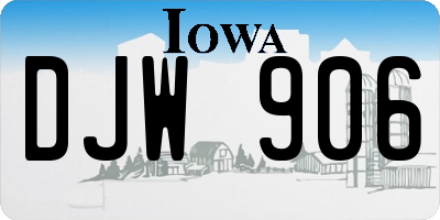 IA license plate DJW906