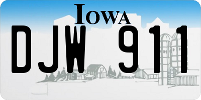 IA license plate DJW911