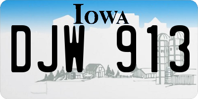 IA license plate DJW913