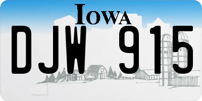IA license plate DJW915