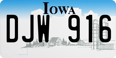 IA license plate DJW916