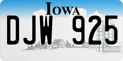 IA license plate DJW925