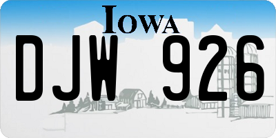 IA license plate DJW926