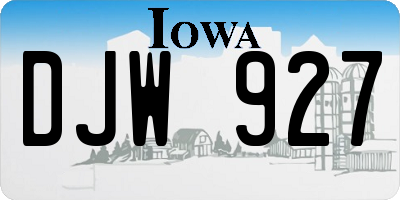 IA license plate DJW927