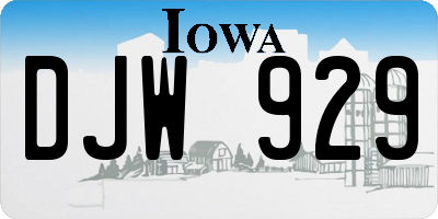 IA license plate DJW929