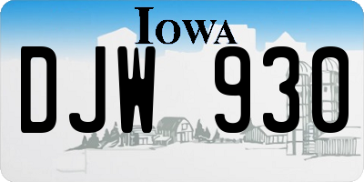 IA license plate DJW930