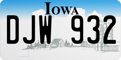 IA license plate DJW932