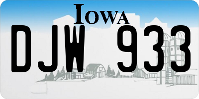 IA license plate DJW933