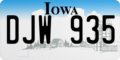 IA license plate DJW935