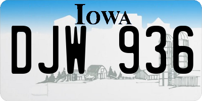 IA license plate DJW936