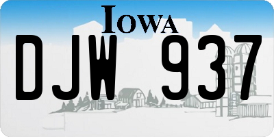 IA license plate DJW937