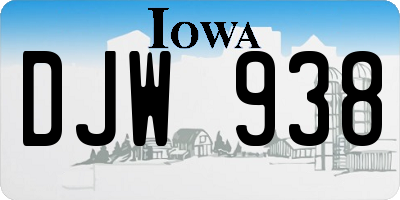 IA license plate DJW938