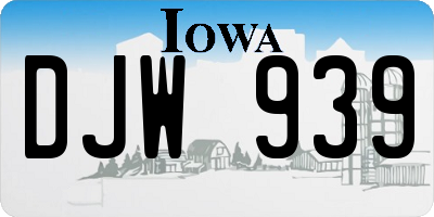 IA license plate DJW939