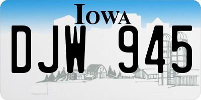 IA license plate DJW945