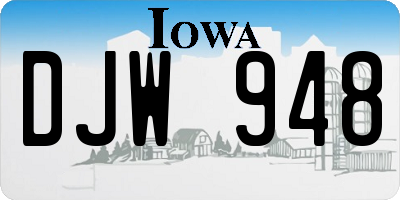 IA license plate DJW948