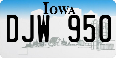 IA license plate DJW950