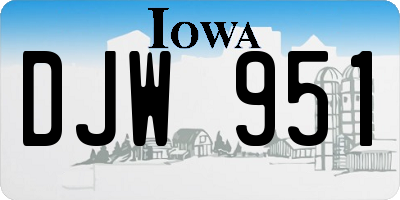 IA license plate DJW951