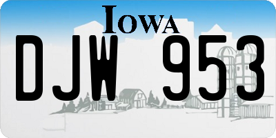IA license plate DJW953