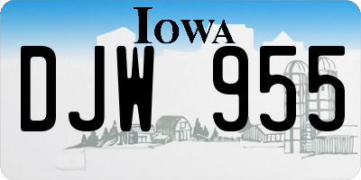 IA license plate DJW955