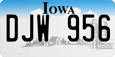 IA license plate DJW956