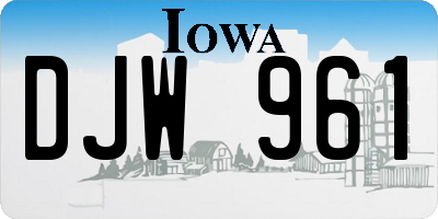 IA license plate DJW961