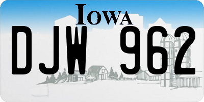 IA license plate DJW962