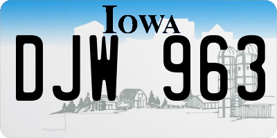 IA license plate DJW963