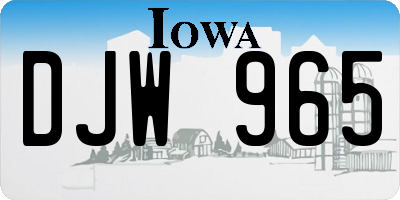 IA license plate DJW965