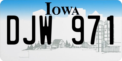IA license plate DJW971
