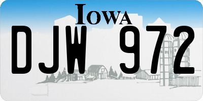IA license plate DJW972